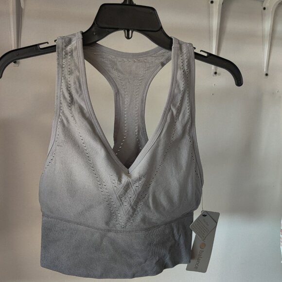SOILED Harmony Balanace Women's Racerback Gray Ombre Sports Bra Size L $40 O312 - Picture 1 of 3